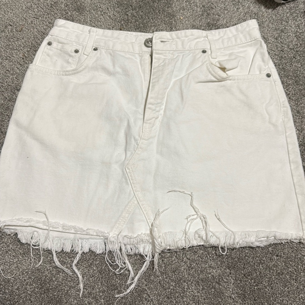 BDG White Jean Skirt